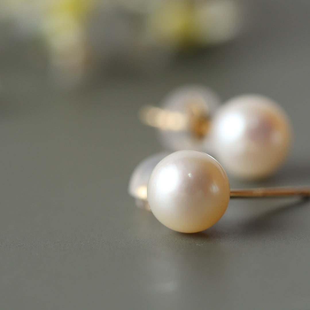 K18アコヤパールピアス6㎜