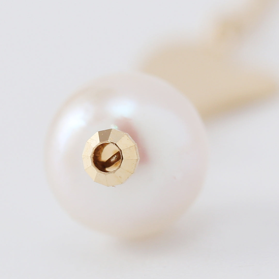 K18ハートアコヤチェーンピアス