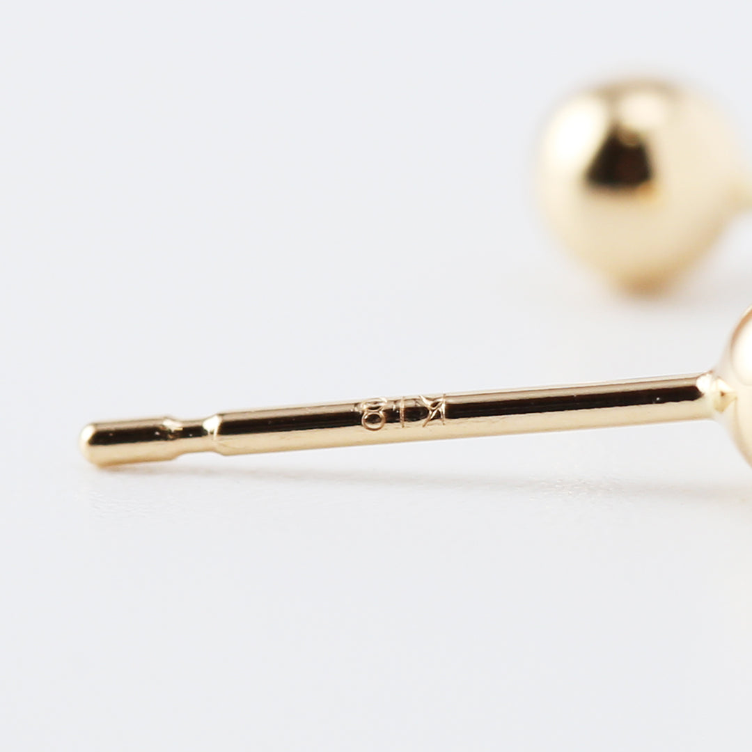 K18 3㎜丸玉ピアス