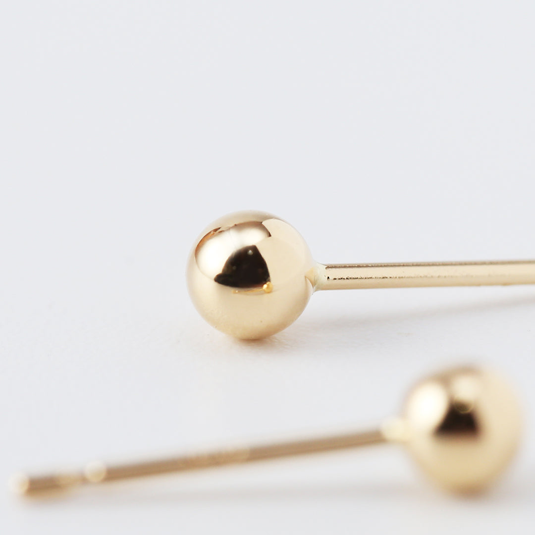 K18 3㎜丸玉ピアス
