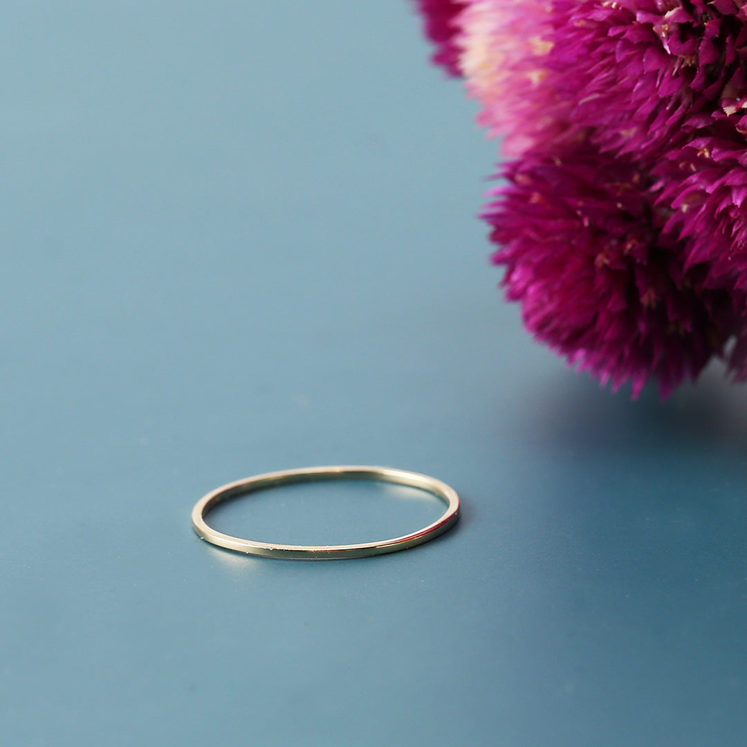 【受注生産品】K18細身リング1号〜16号