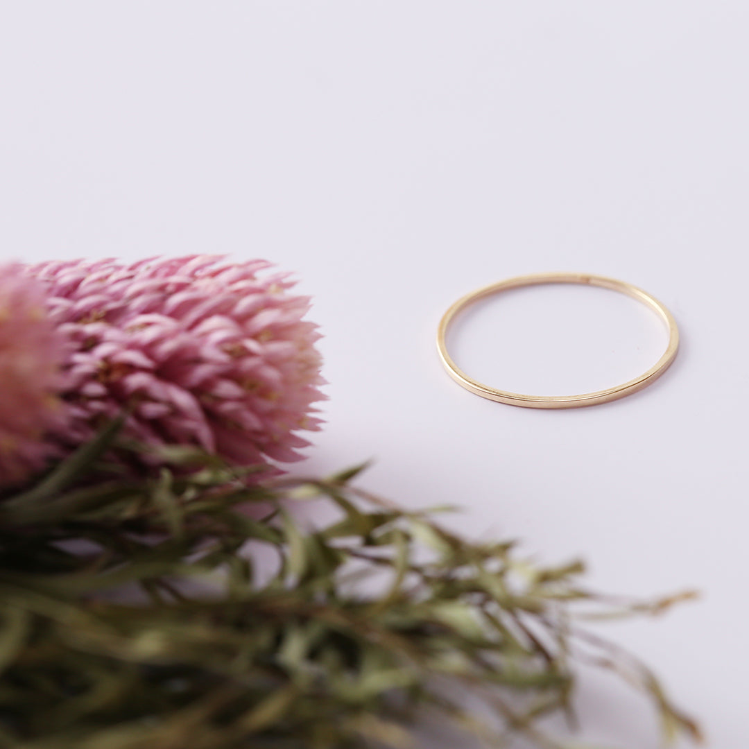 【受注生産品】K18細身リング1号〜16号