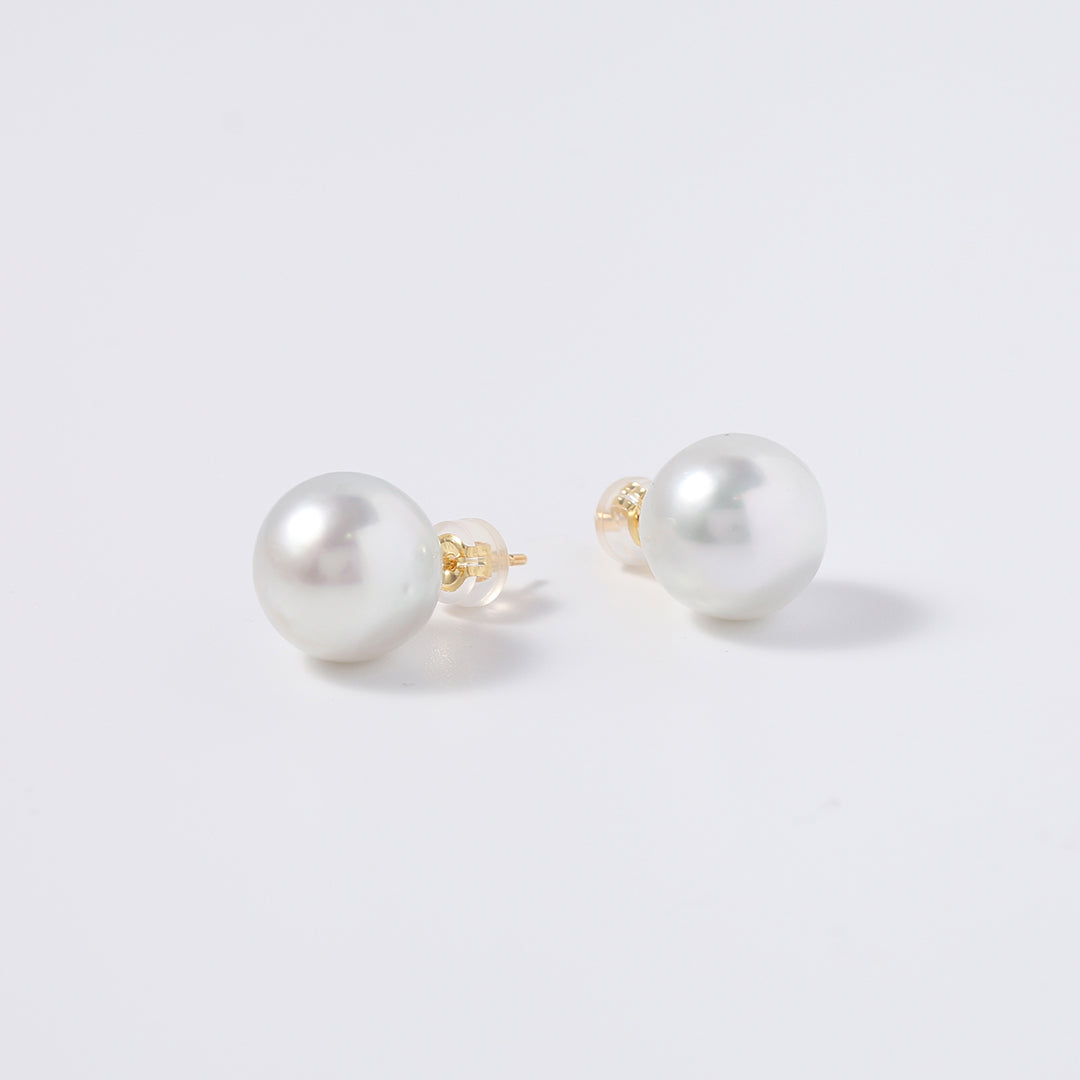 K18大粒南洋パールピアスホワイト