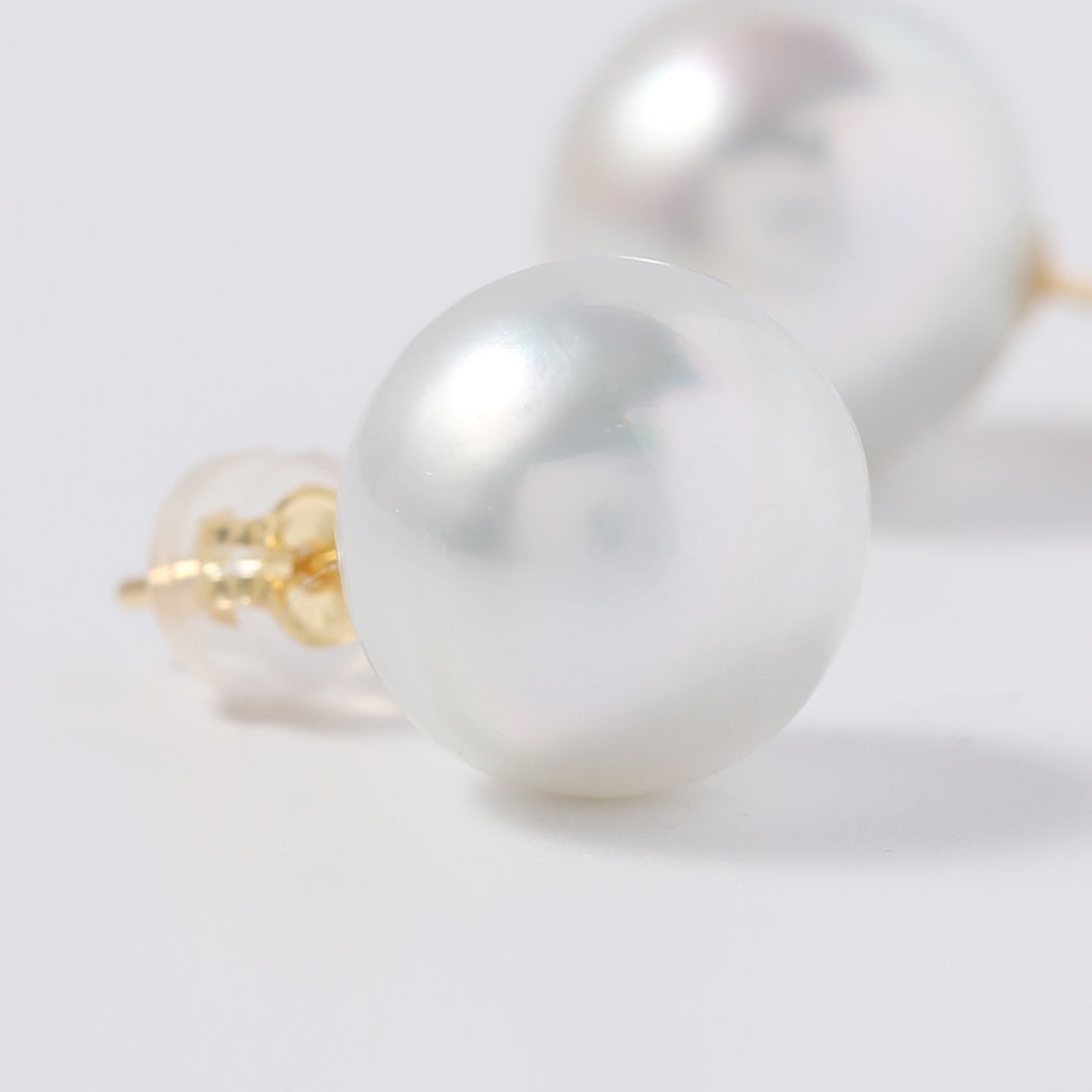 K18大粒南洋パールピアスホワイト