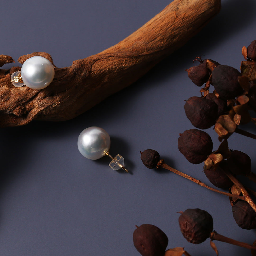 K18大粒南洋パールピアスホワイト