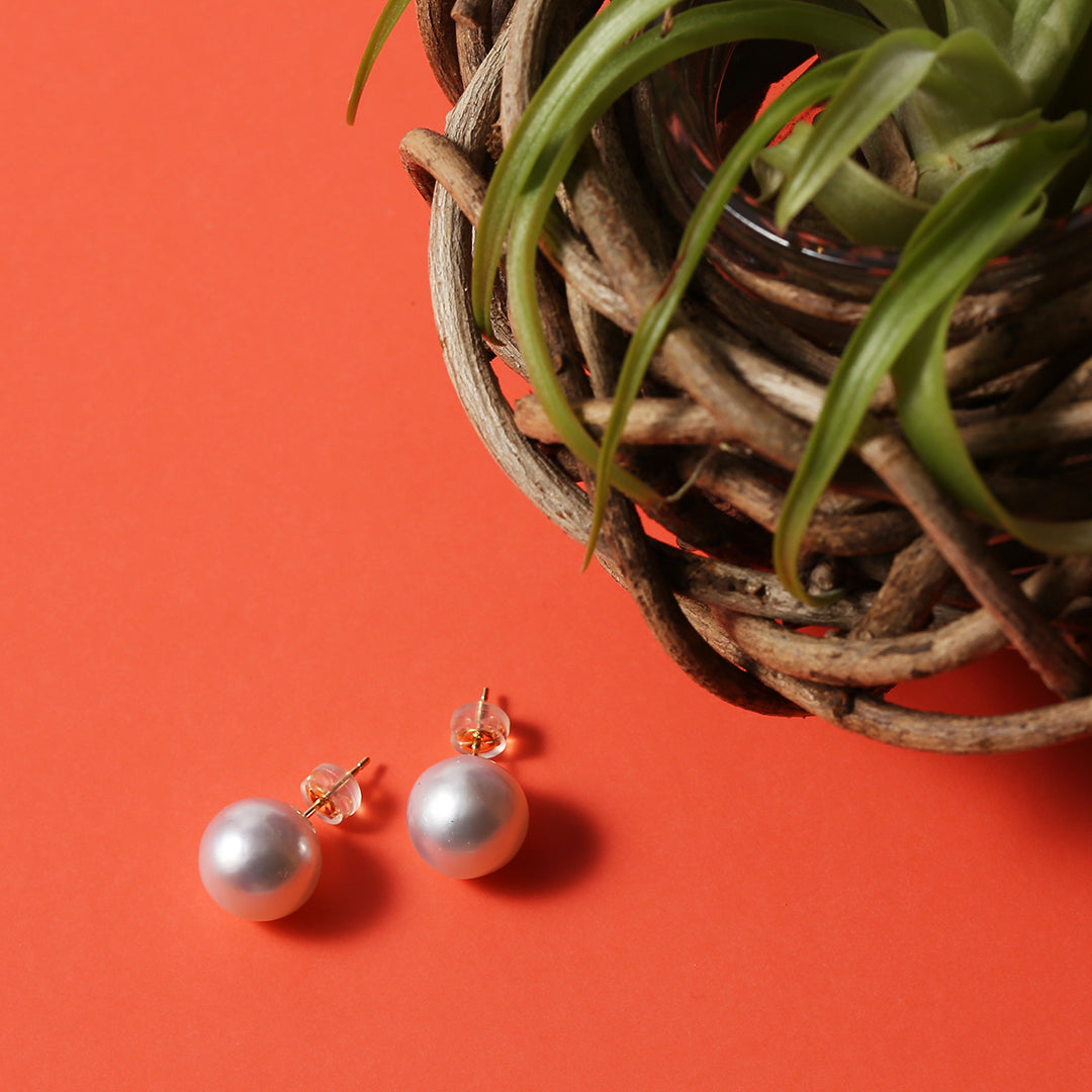 K18大粒南洋パールピアスホワイト