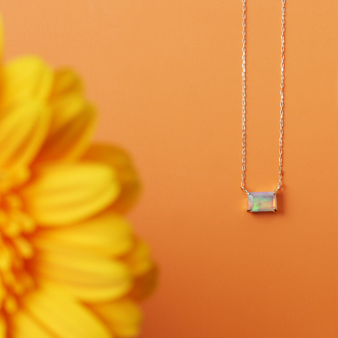 【受注生産品】K18スクエアオパールネックレス