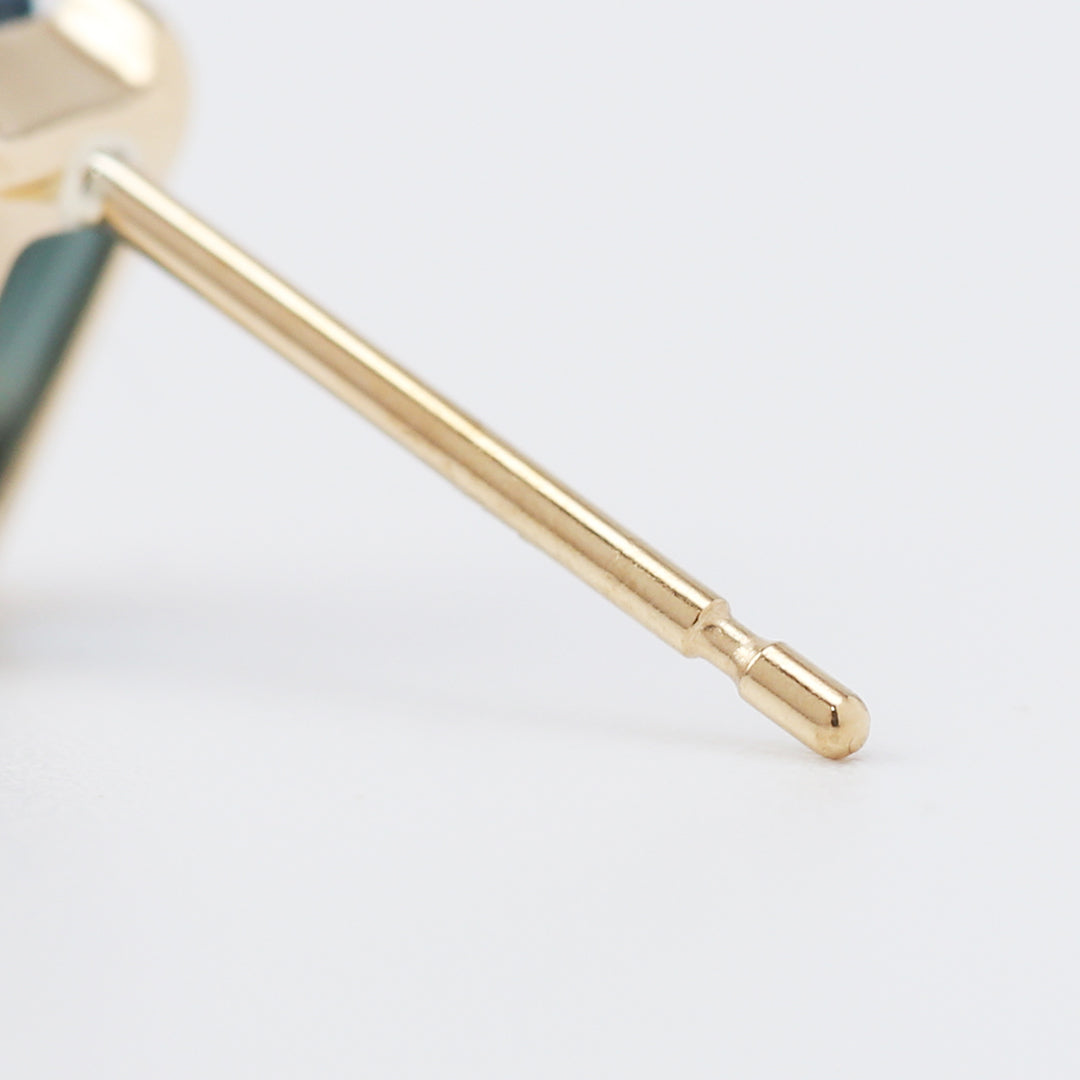 K18スクエアロンドンブルートパーズピアス