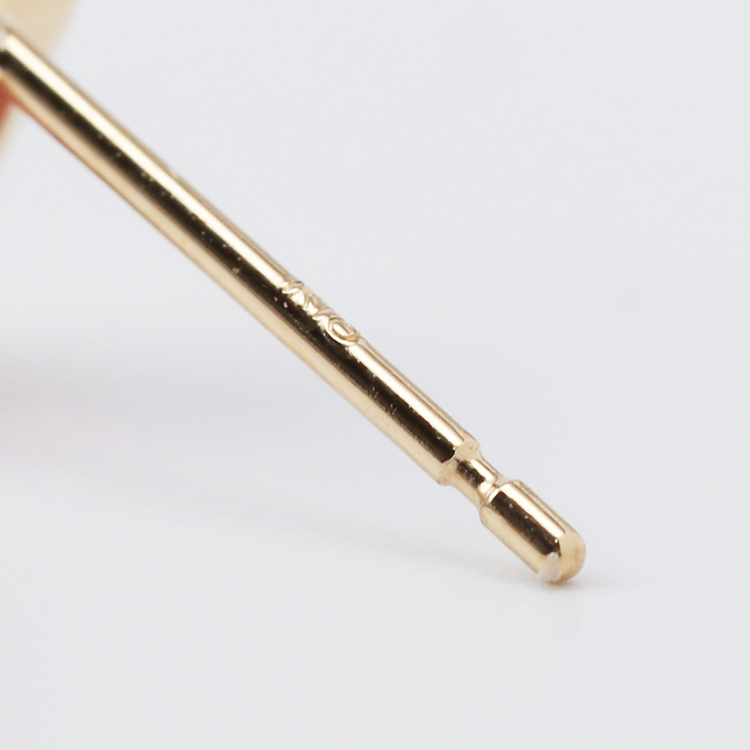 K18スクエアピンクトルマリンピアス