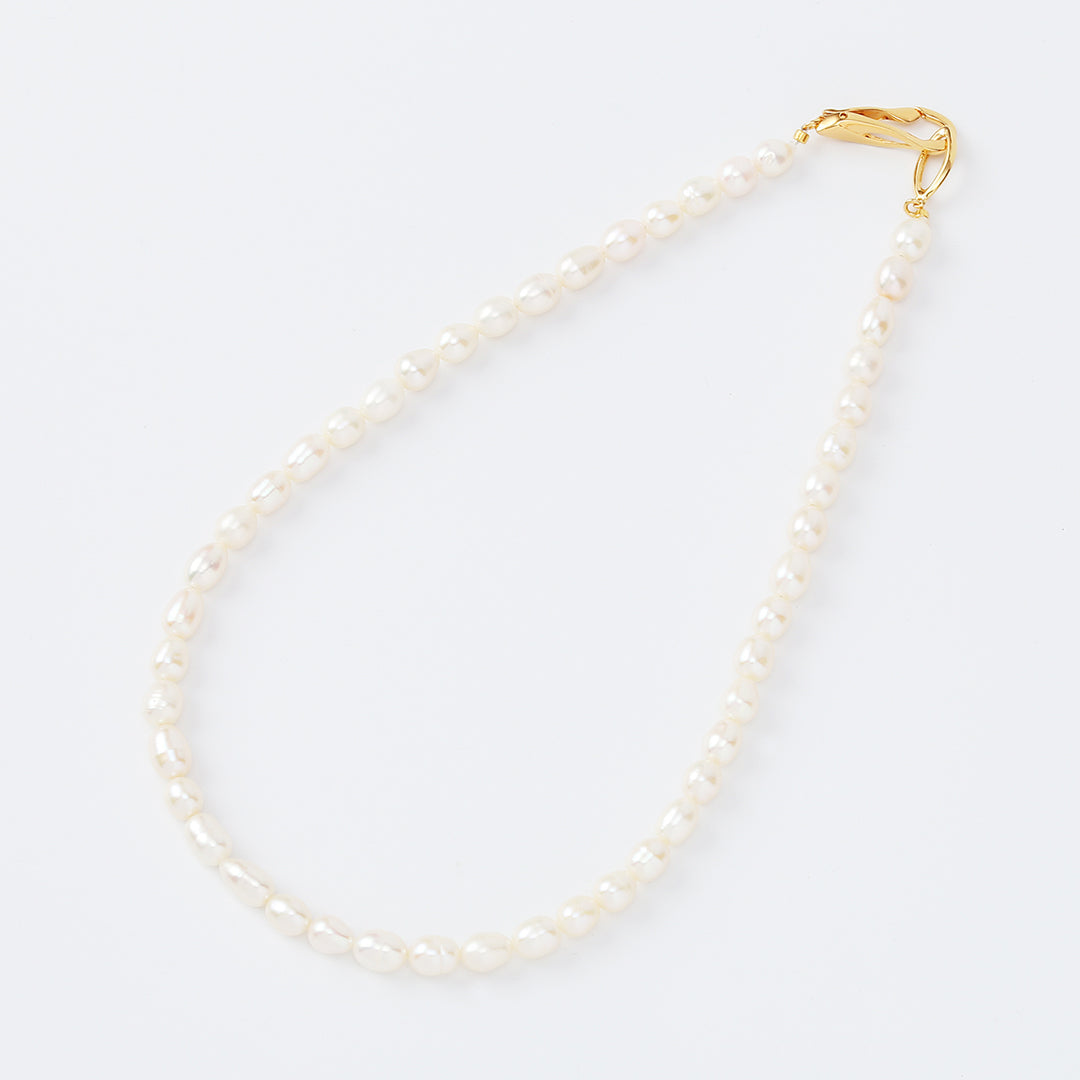 SV925淡水パールネックレス金メッキ