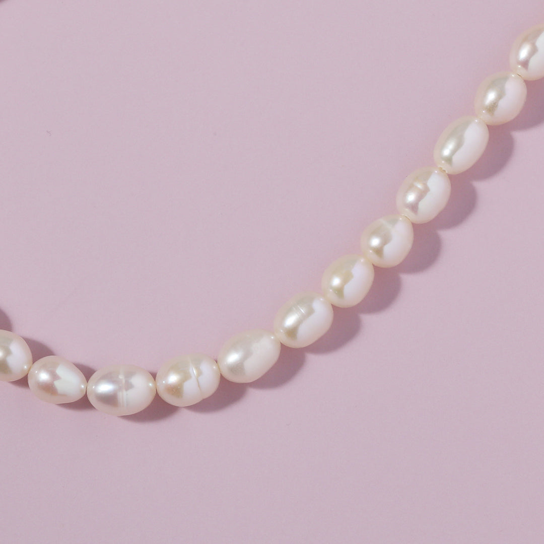 SV925淡水パールネックレス金メッキ