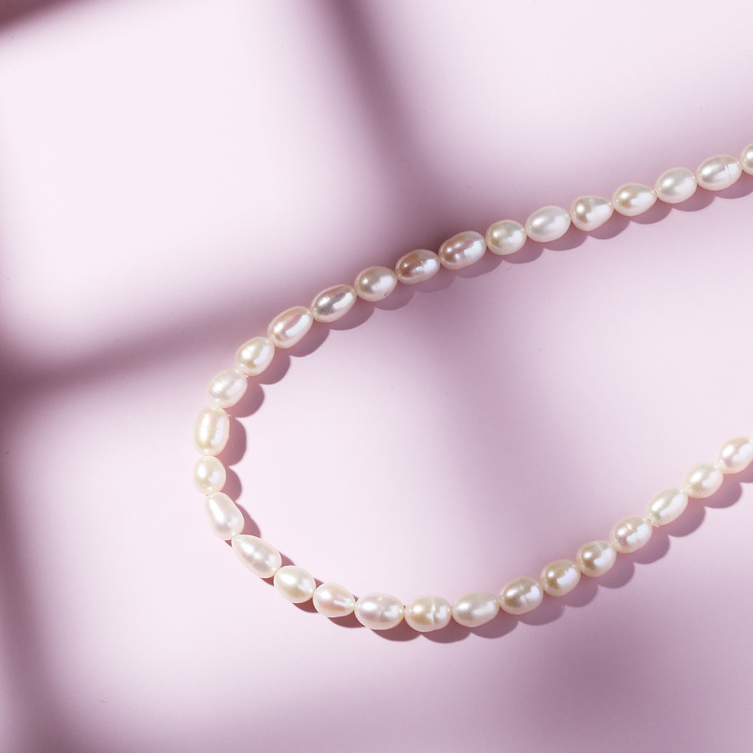 SV925淡水パールネックレス金メッキ