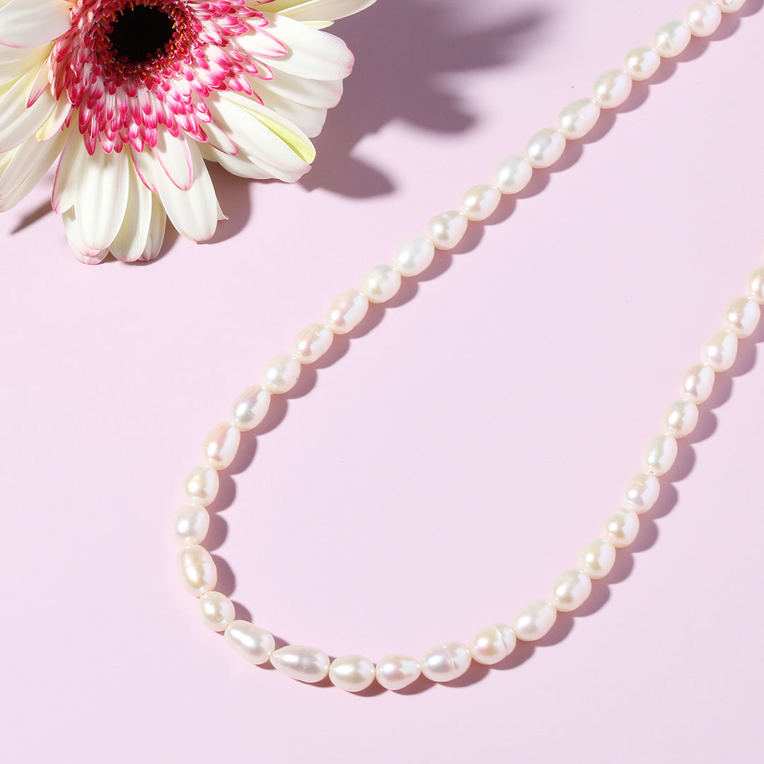 SV925淡水パールネックレス金メッキ