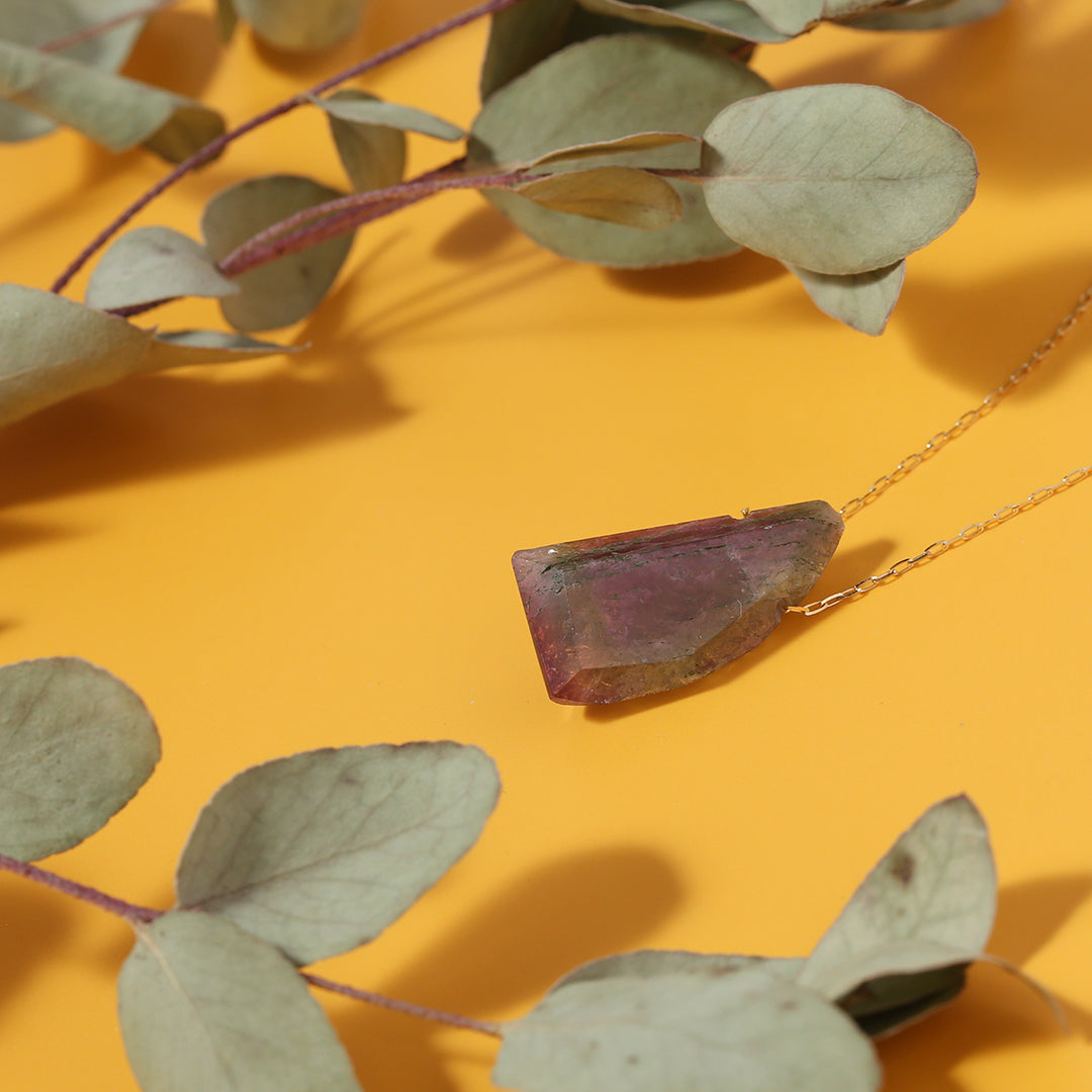 【一点物】K18ランダムカットトルマリンネックレス001