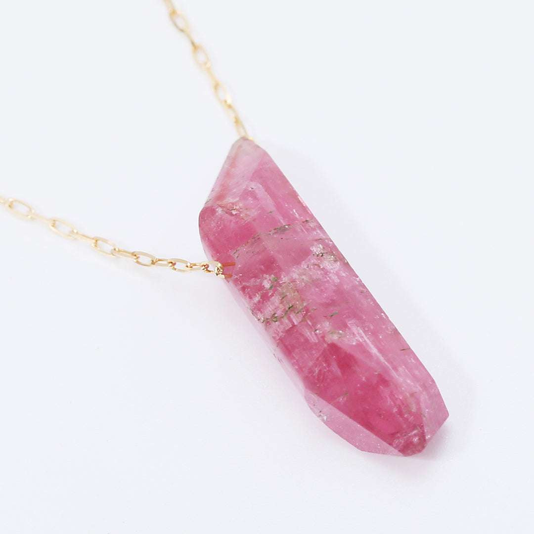 【一点物】K18ランダムカットトルマリンネックレス004