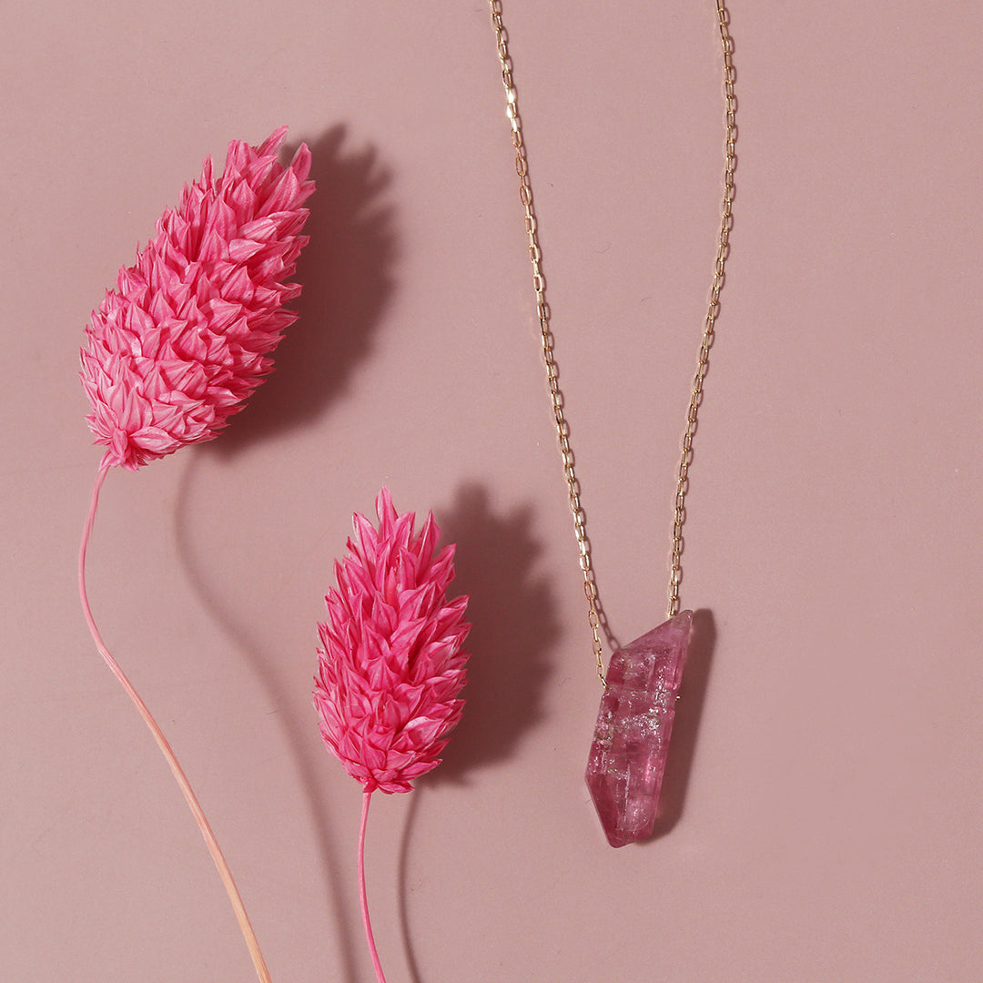 【一点物】K18ランダムカットトルマリンネックレス004