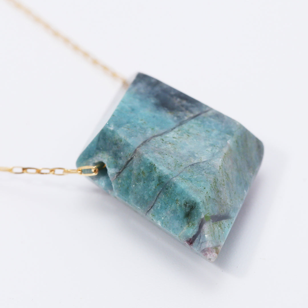 【一点物】K18ランダムカットトルマリンネックレス006