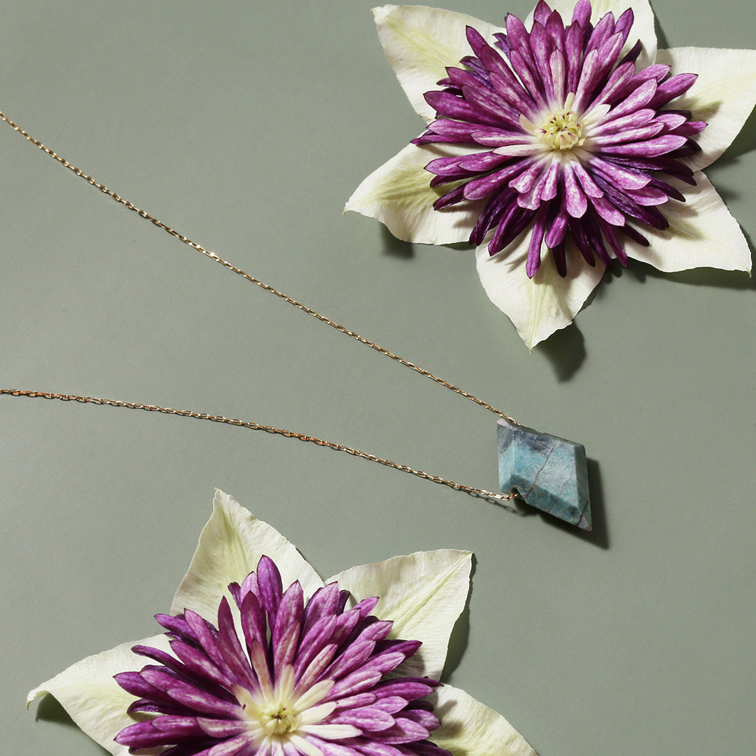 【一点物】K18ランダムカットトルマリンネックレス006