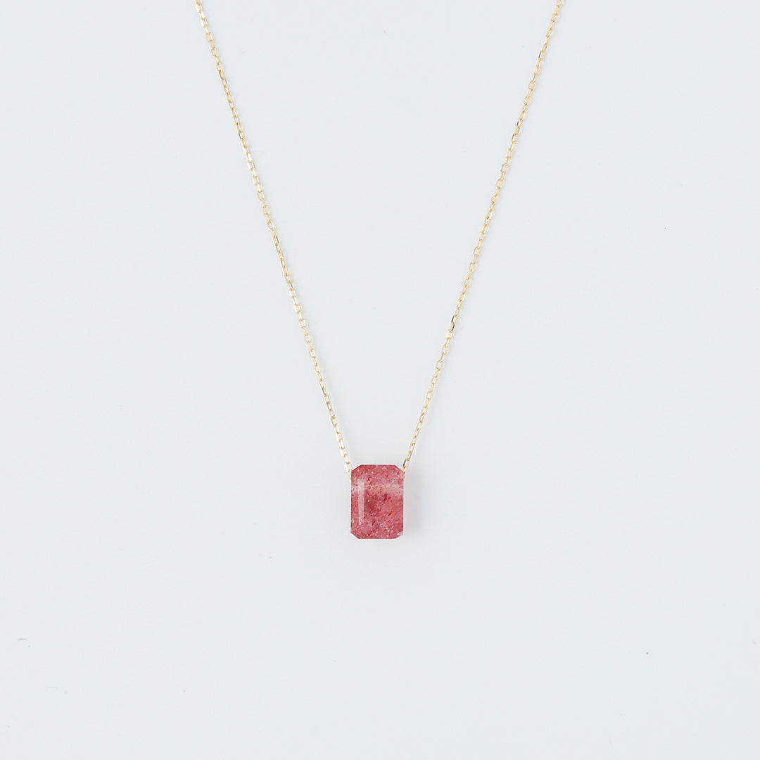 K18ストロベリークォーツネックレス 