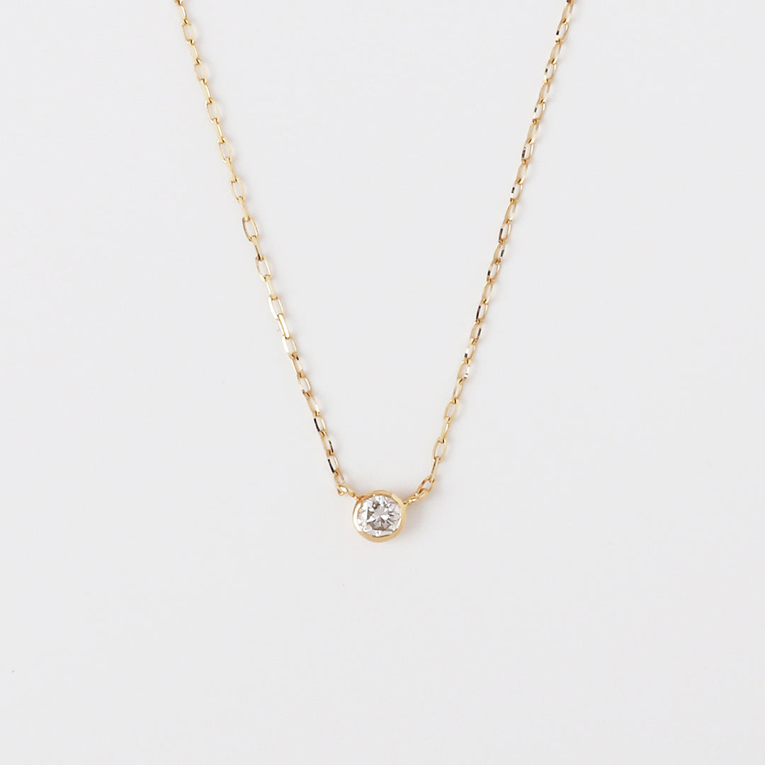 K18伏せ込みダイヤモンドネックレス0.10ct