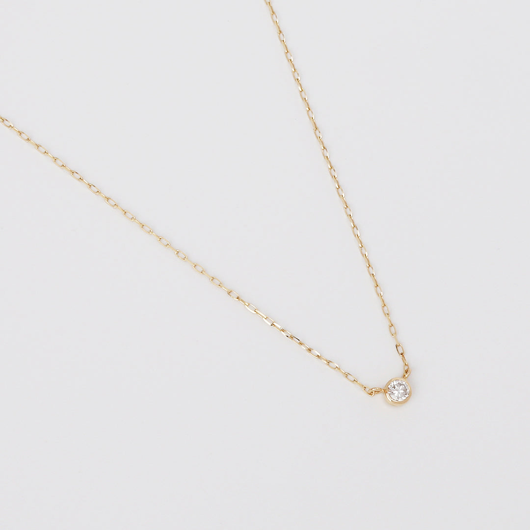 K18伏せ込みダイヤモンドネックレス0.10ct