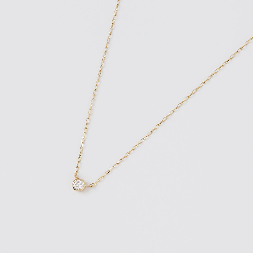 K18伏せ込みダイヤモンドネックレス0.10ct