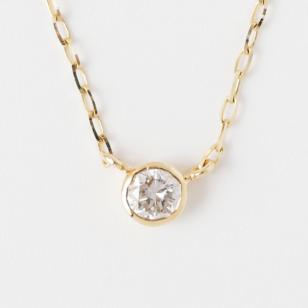 K18伏せ込みダイヤモンドネックレス0.10ct