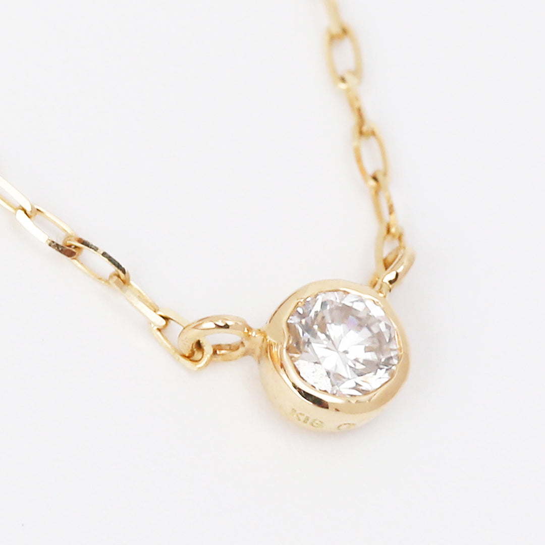 K18伏せ込みダイヤモンドネックレス0.10ct