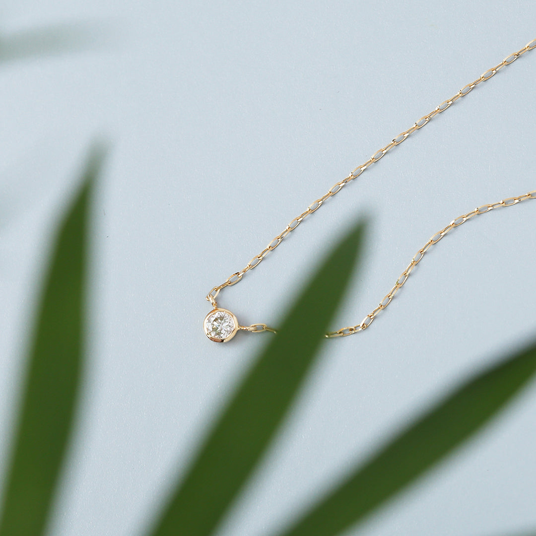 K18伏せ込みダイヤモンドネックレス0.10ct