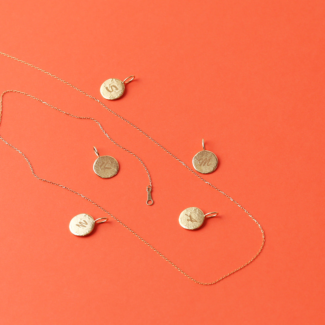 【受注生産品】K18イニシャルコインペンダントトップ