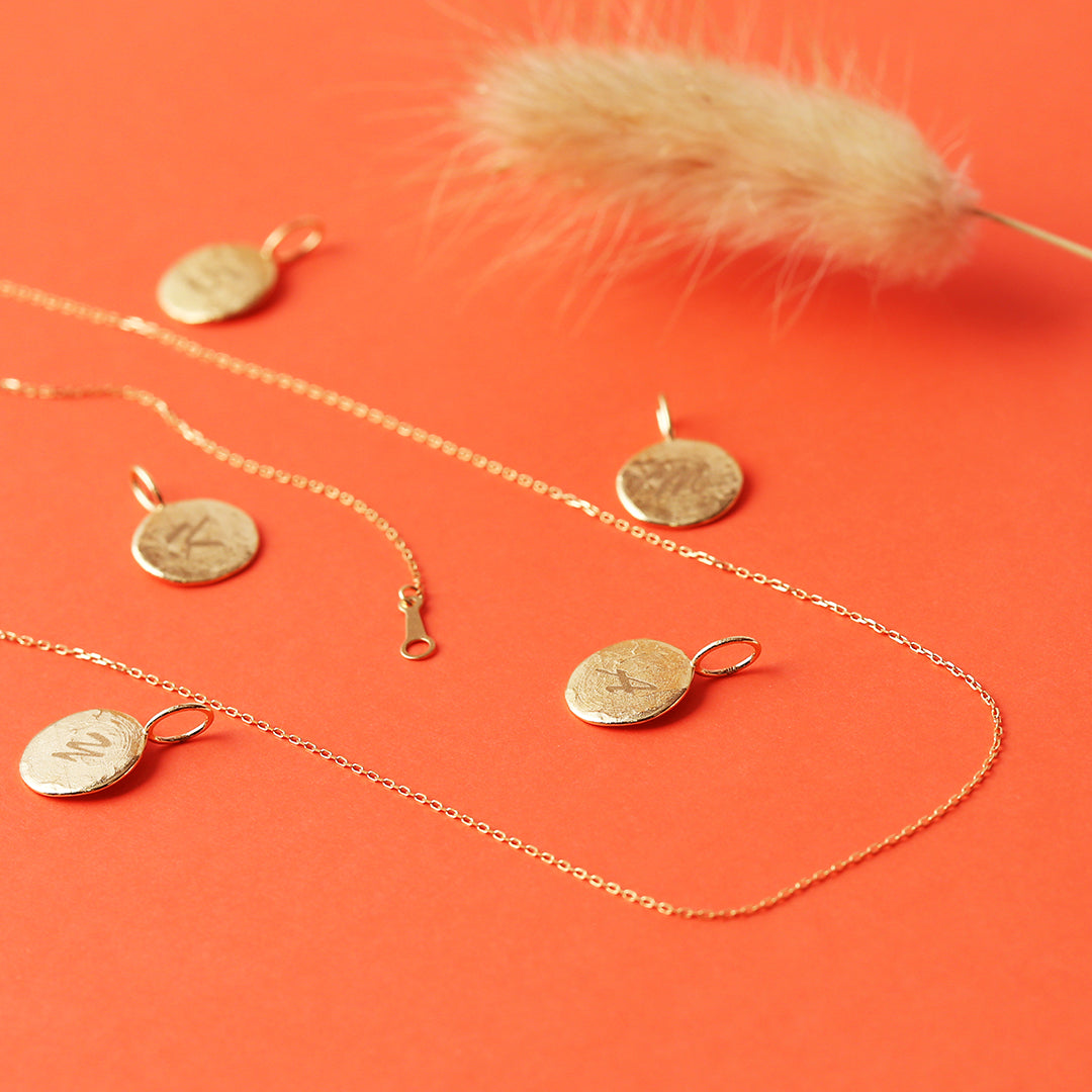 【受注生産品】K18イニシャルコインペンダントトップ