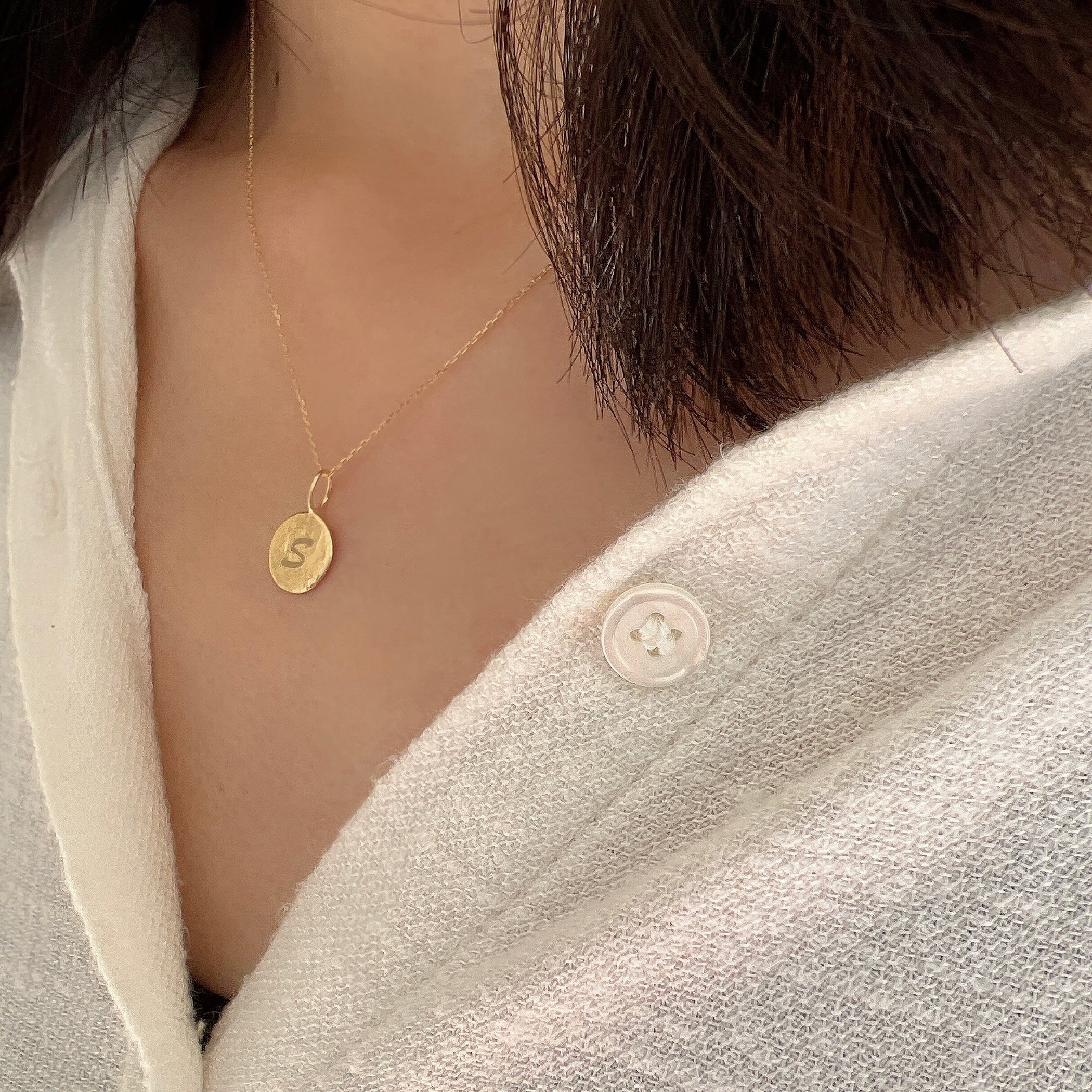 【受注生産品】K18イニシャルコインペンダントトップ