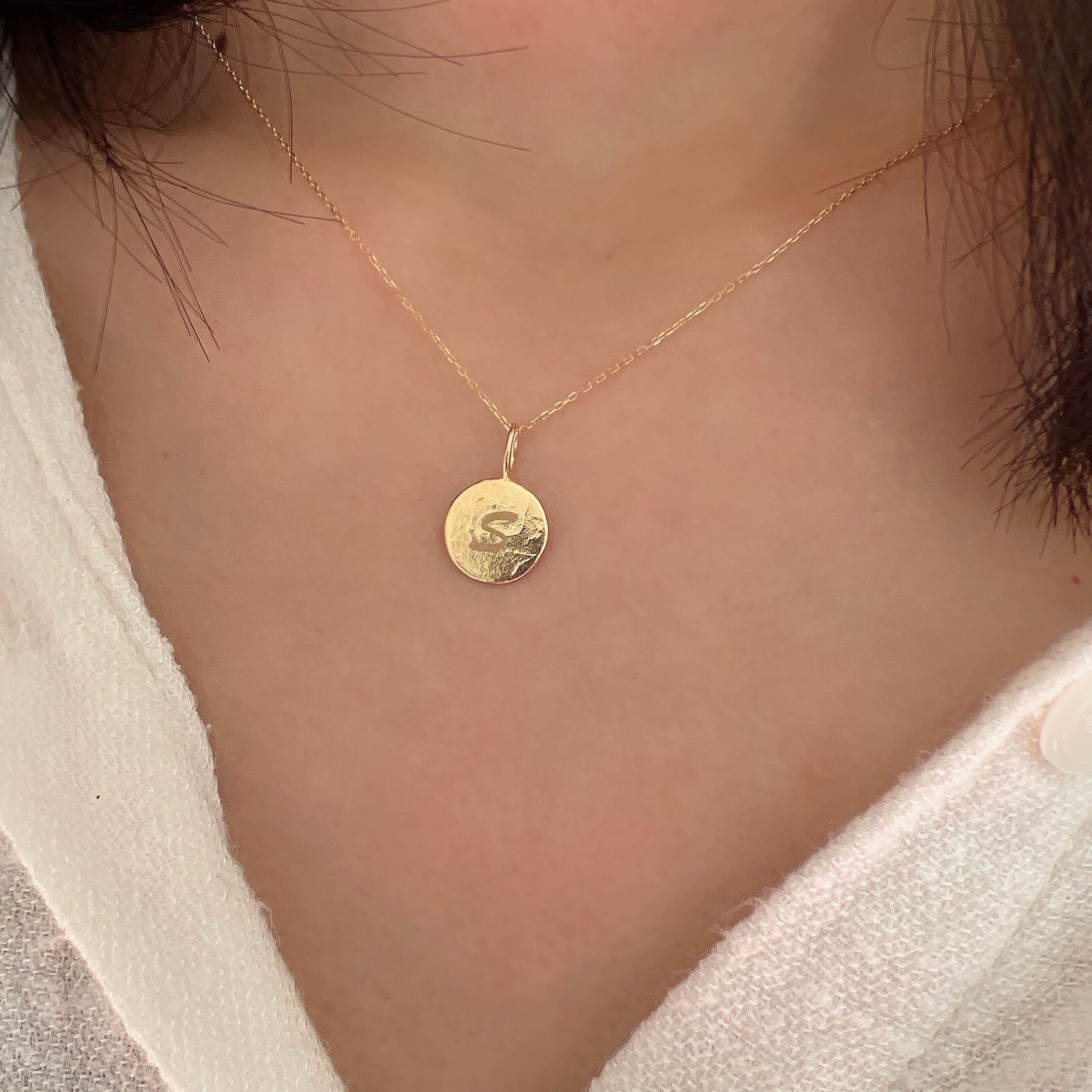 【受注生産品】K18イニシャルコインペンダントトップ