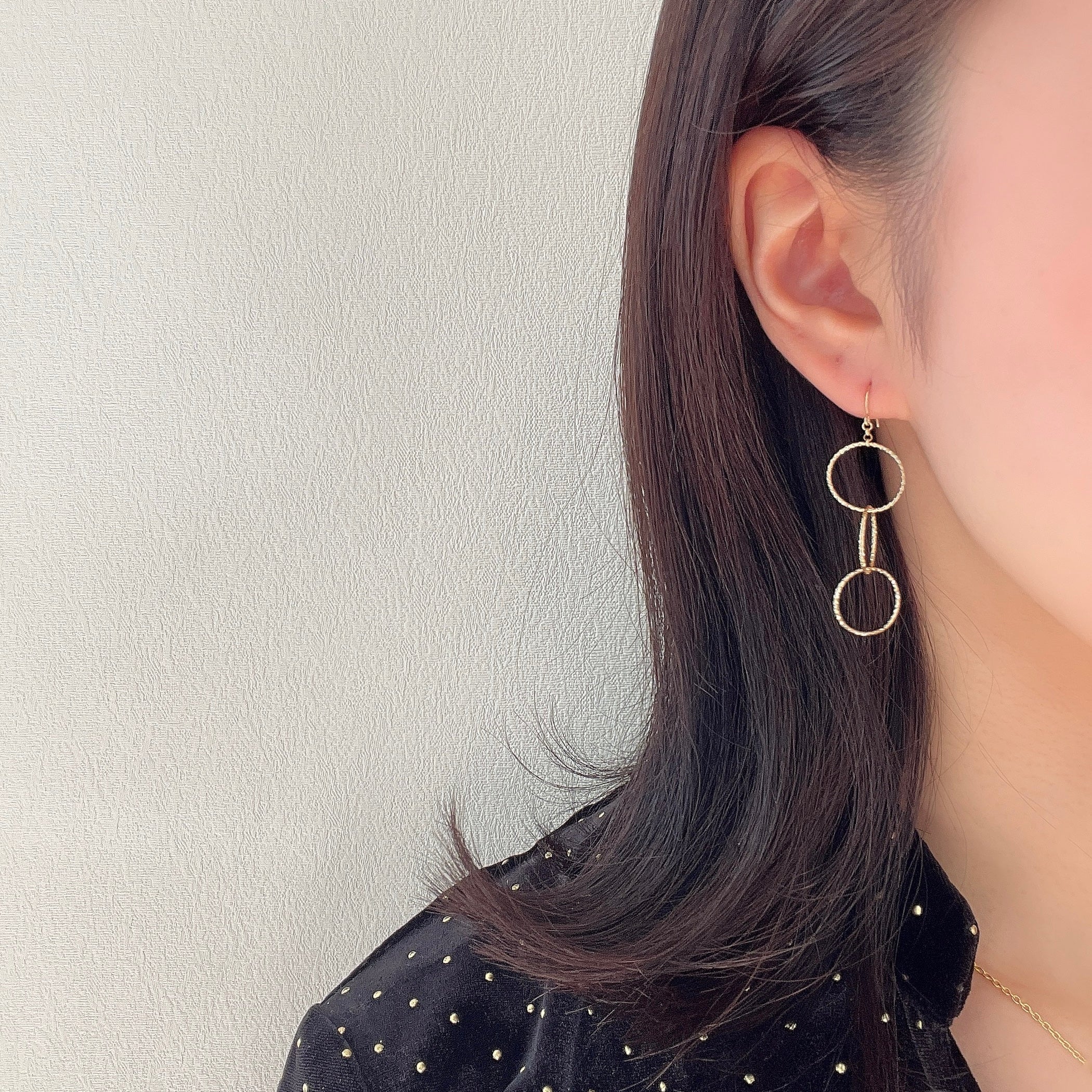 K18サークル3連ピアス