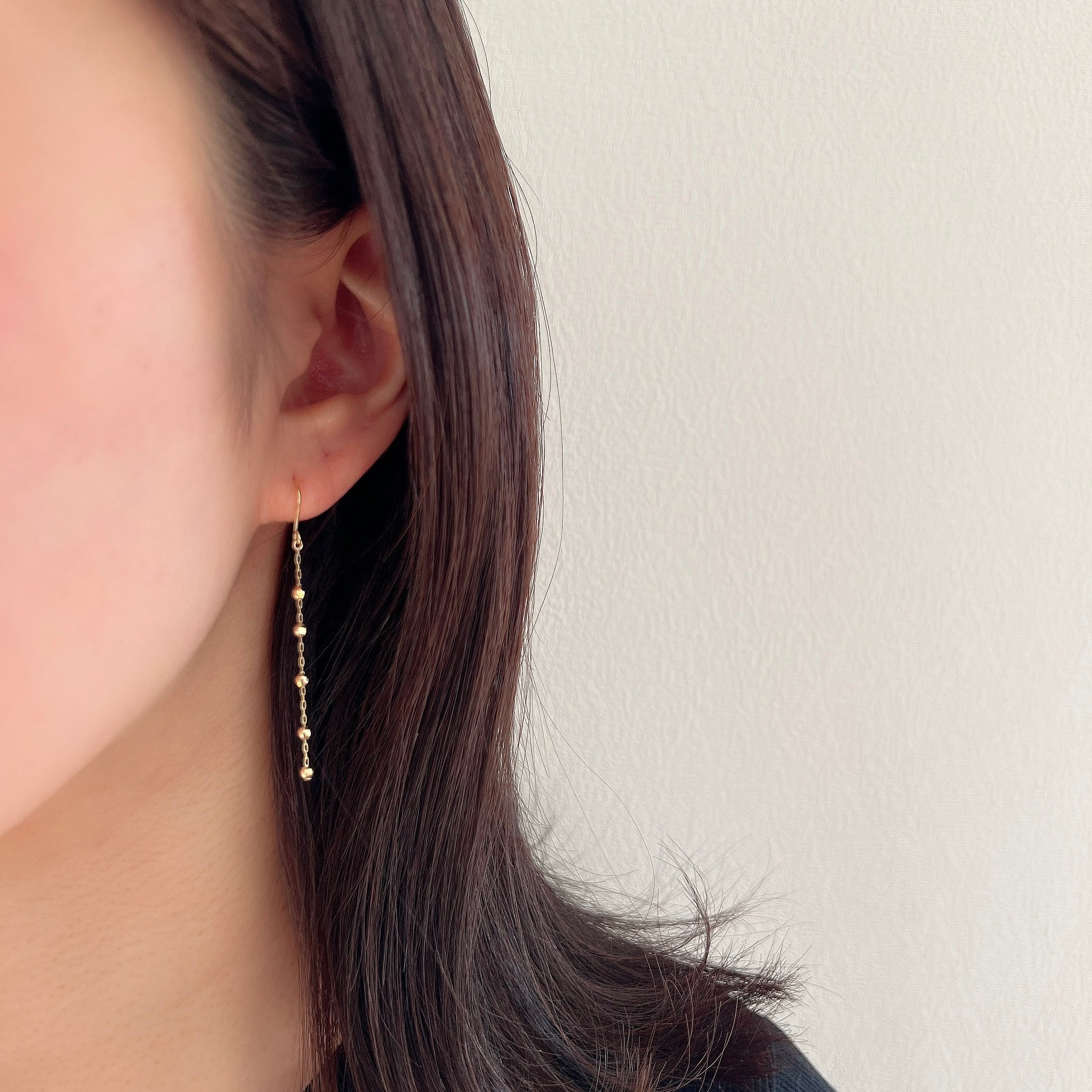 K18スライドミラーボールピアス