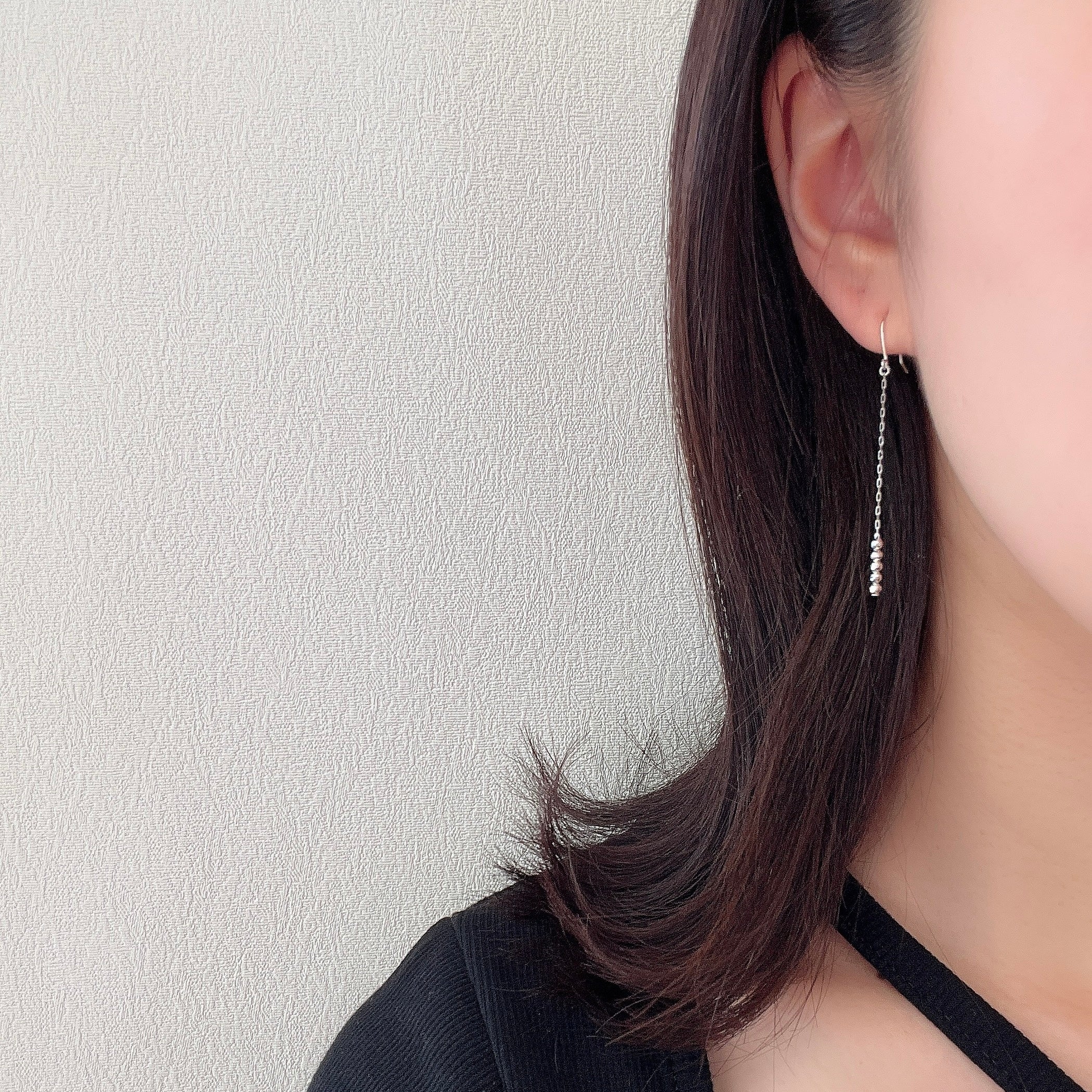 K18WGスライドミラーボールピアス