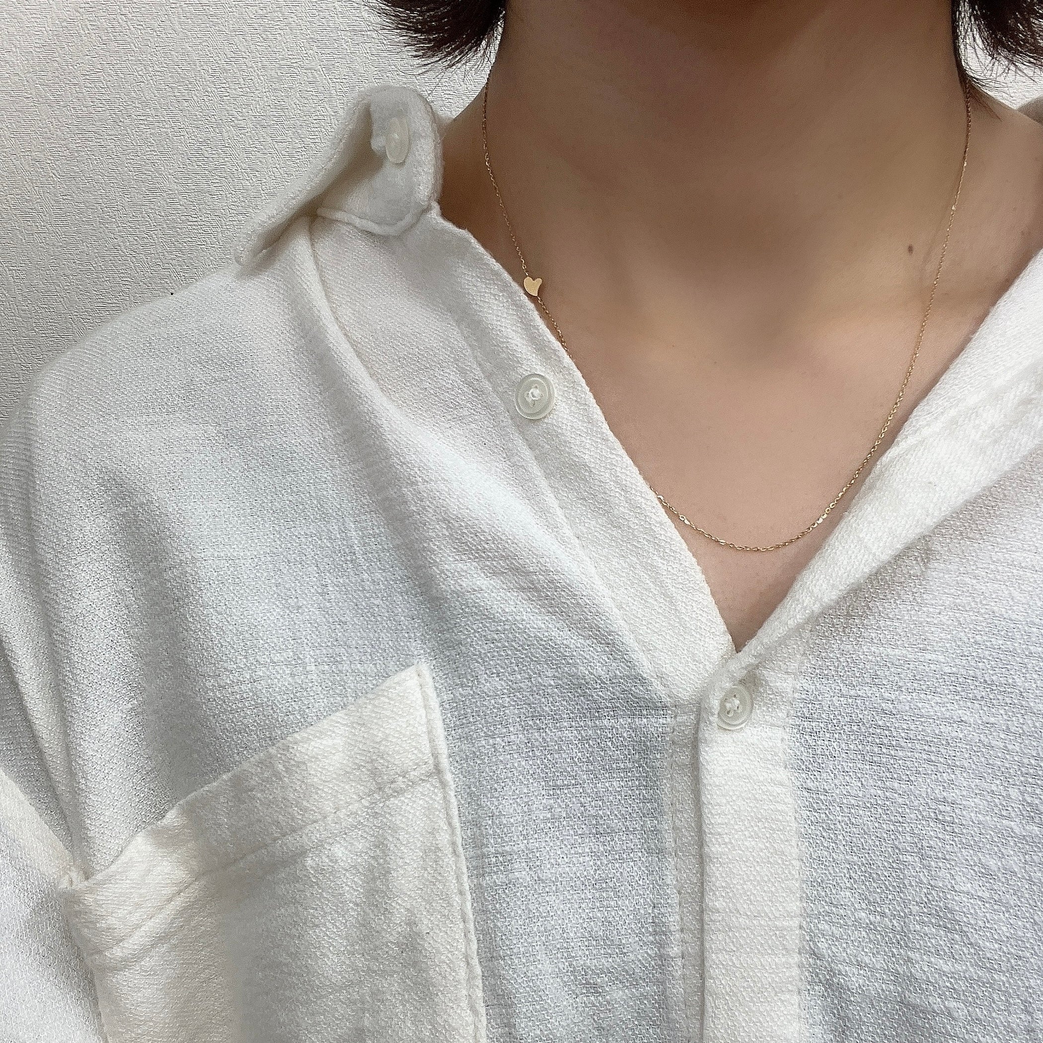 K18ハートピンスライドネックレス