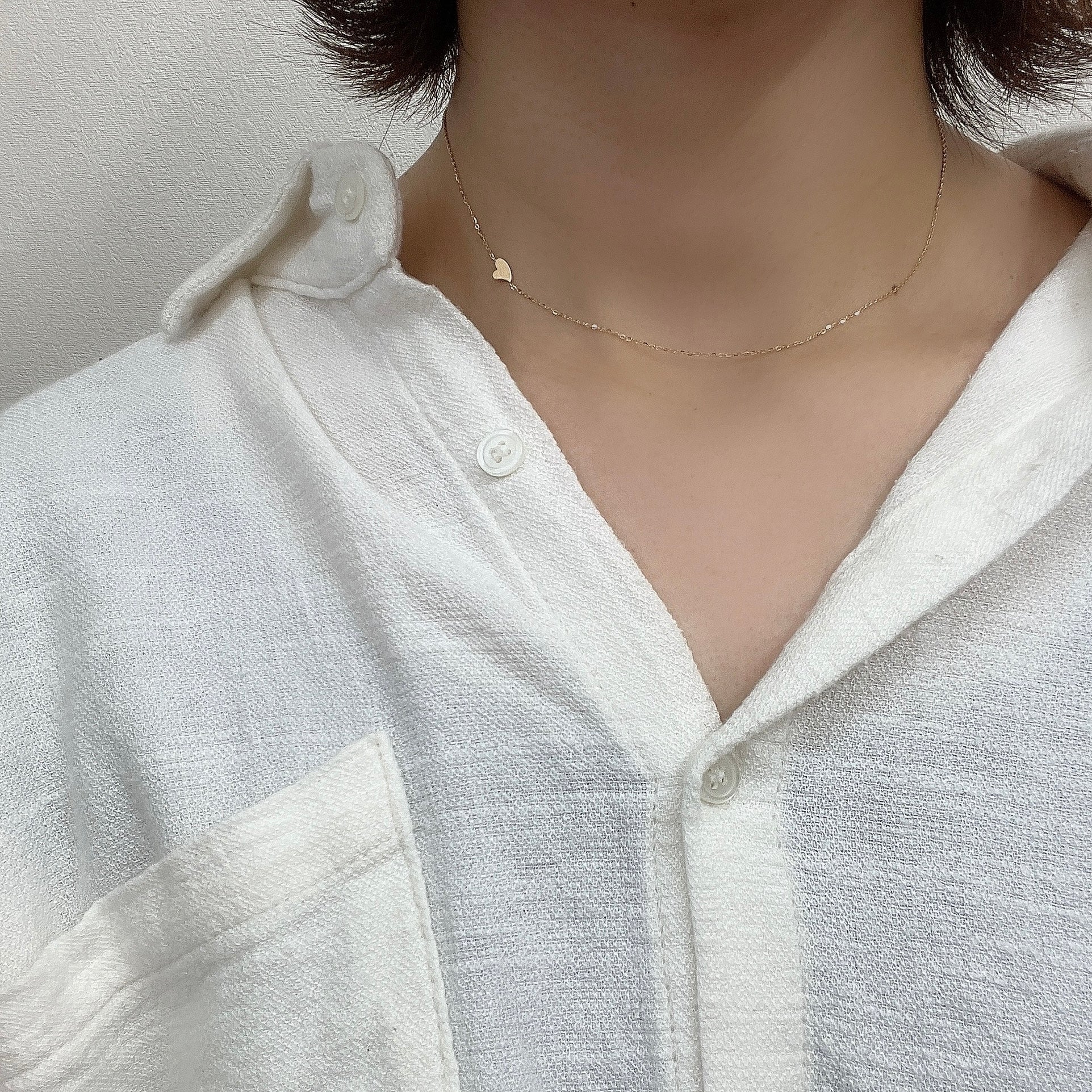K18ハートピンスライドネックレス