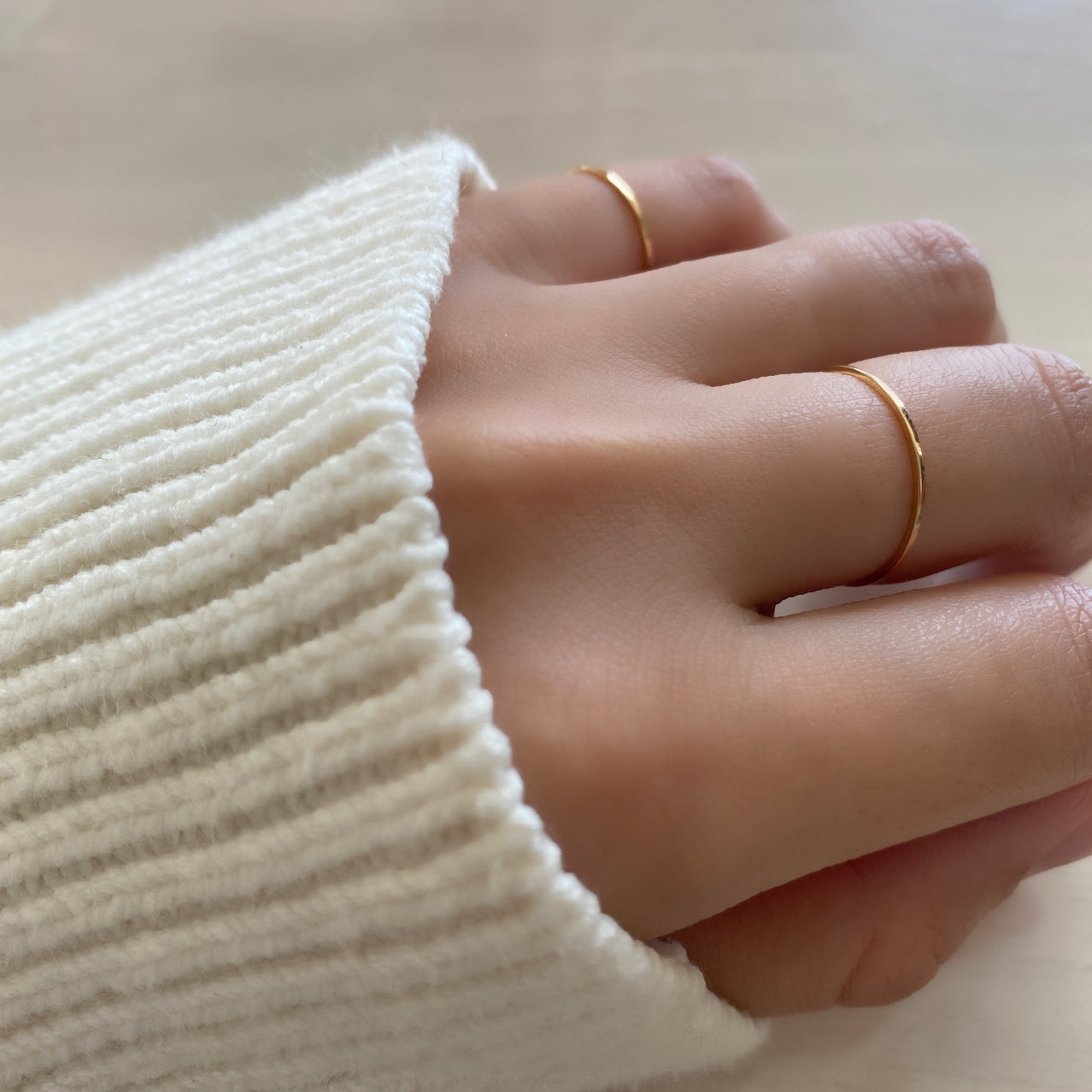 【受注生産品】K18細身リング1号〜16号