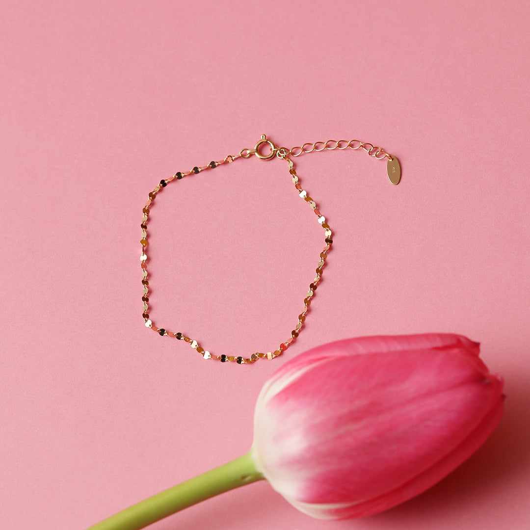 K18ペタルチェーンブレスレット