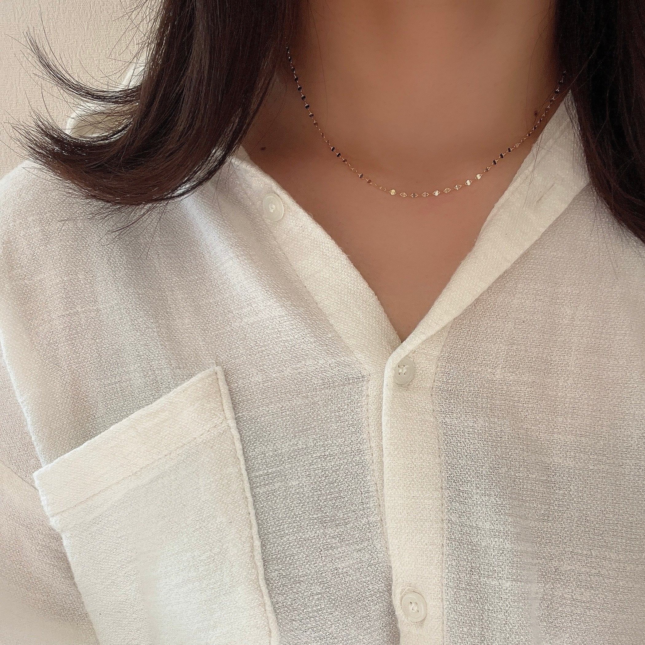 K18ペタルチェーンネックレス