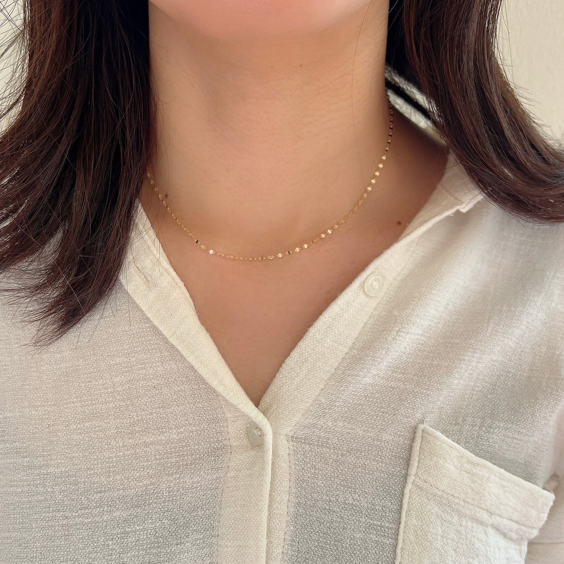 K18ペタルチェーンネックレス