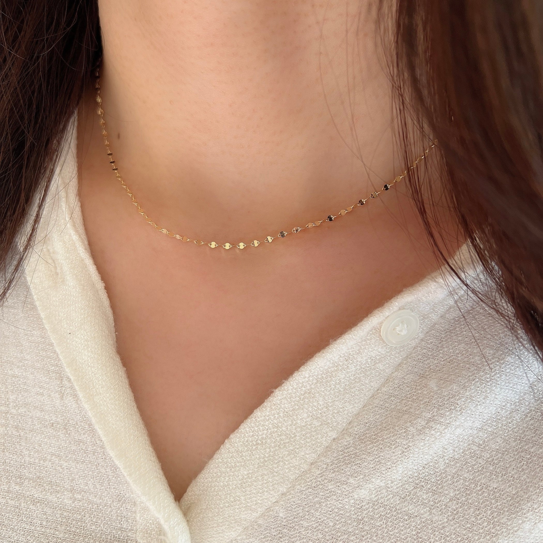 K18ペタルチェーンネックレス