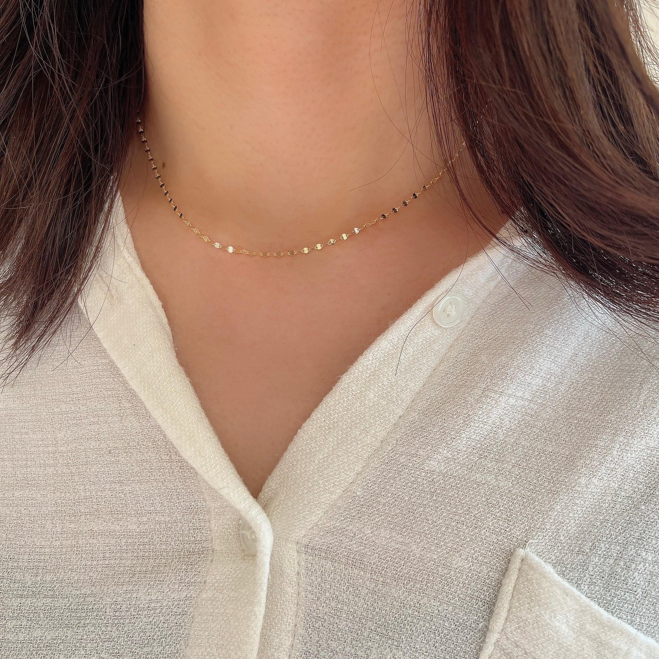 K18ペタルチェーンネックレス