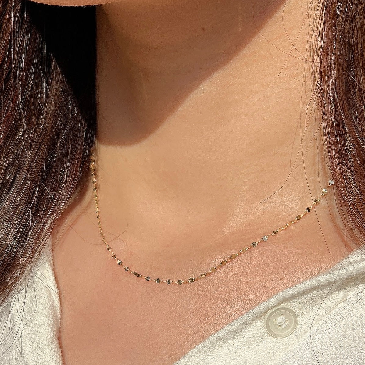 K18ペタルチェーンネックレス