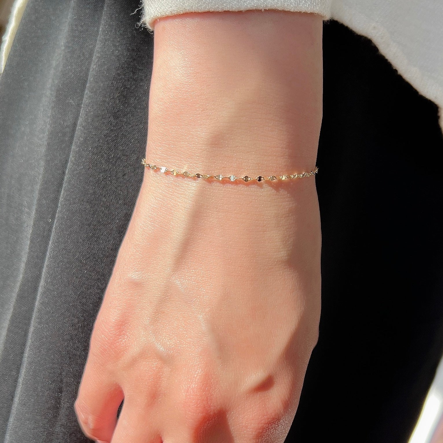 K18ペタルチェーンブレスレット