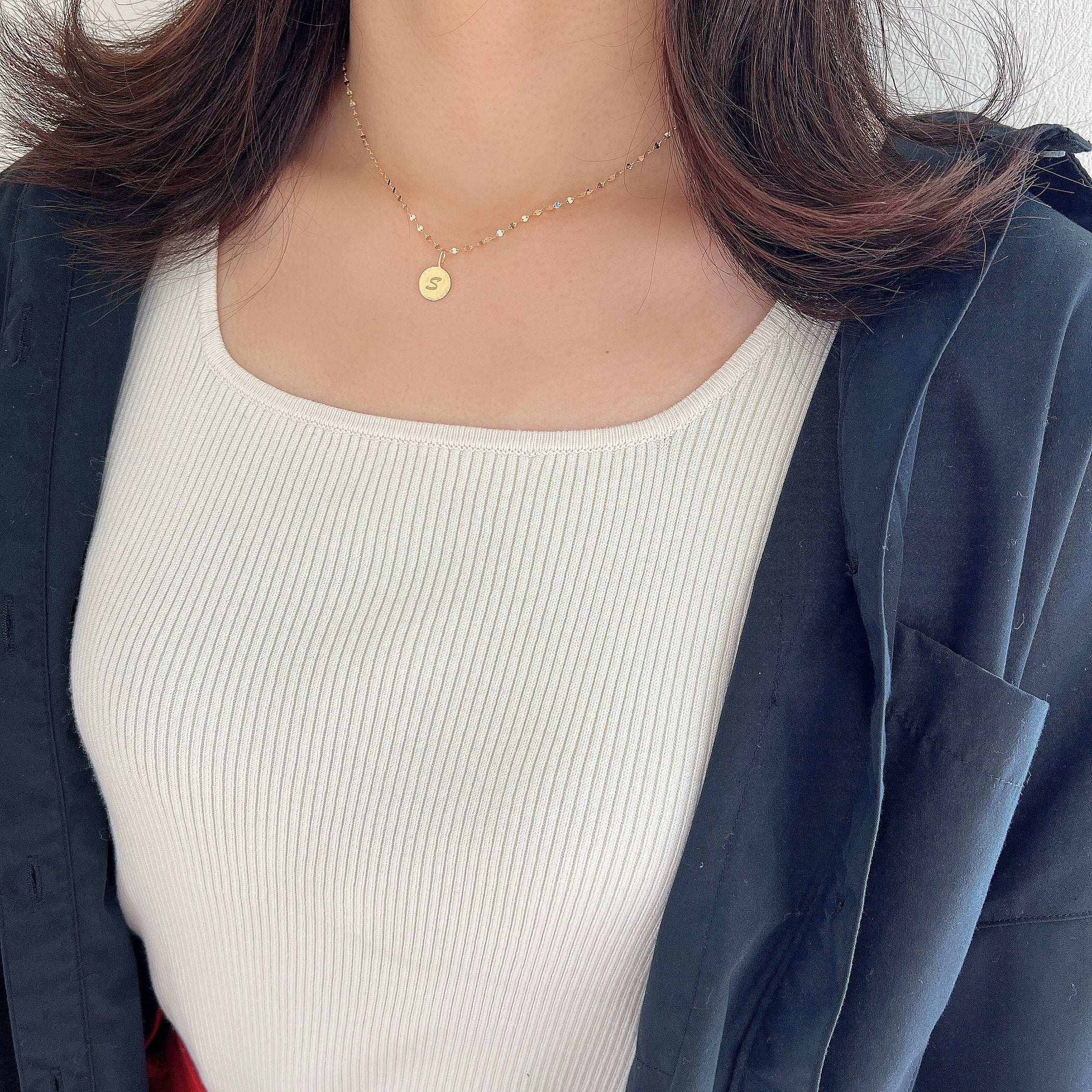 【受注生産品】K18イニシャルコインペンダントトップ