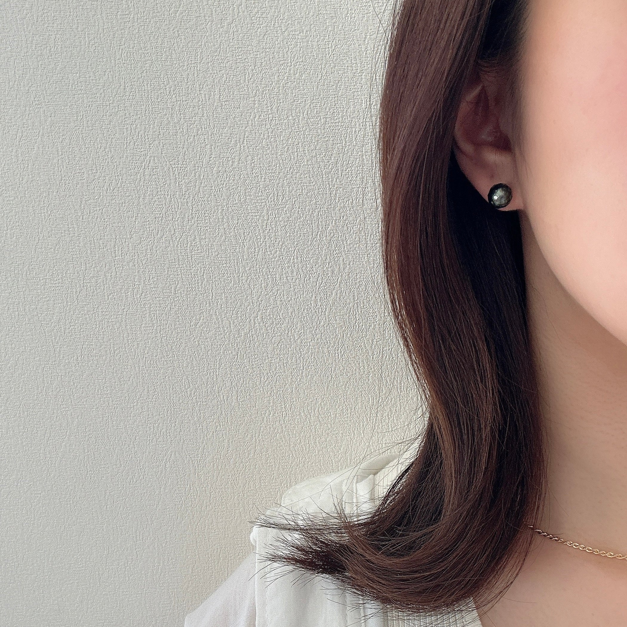 K18タヒチカットパールダイヤピアス