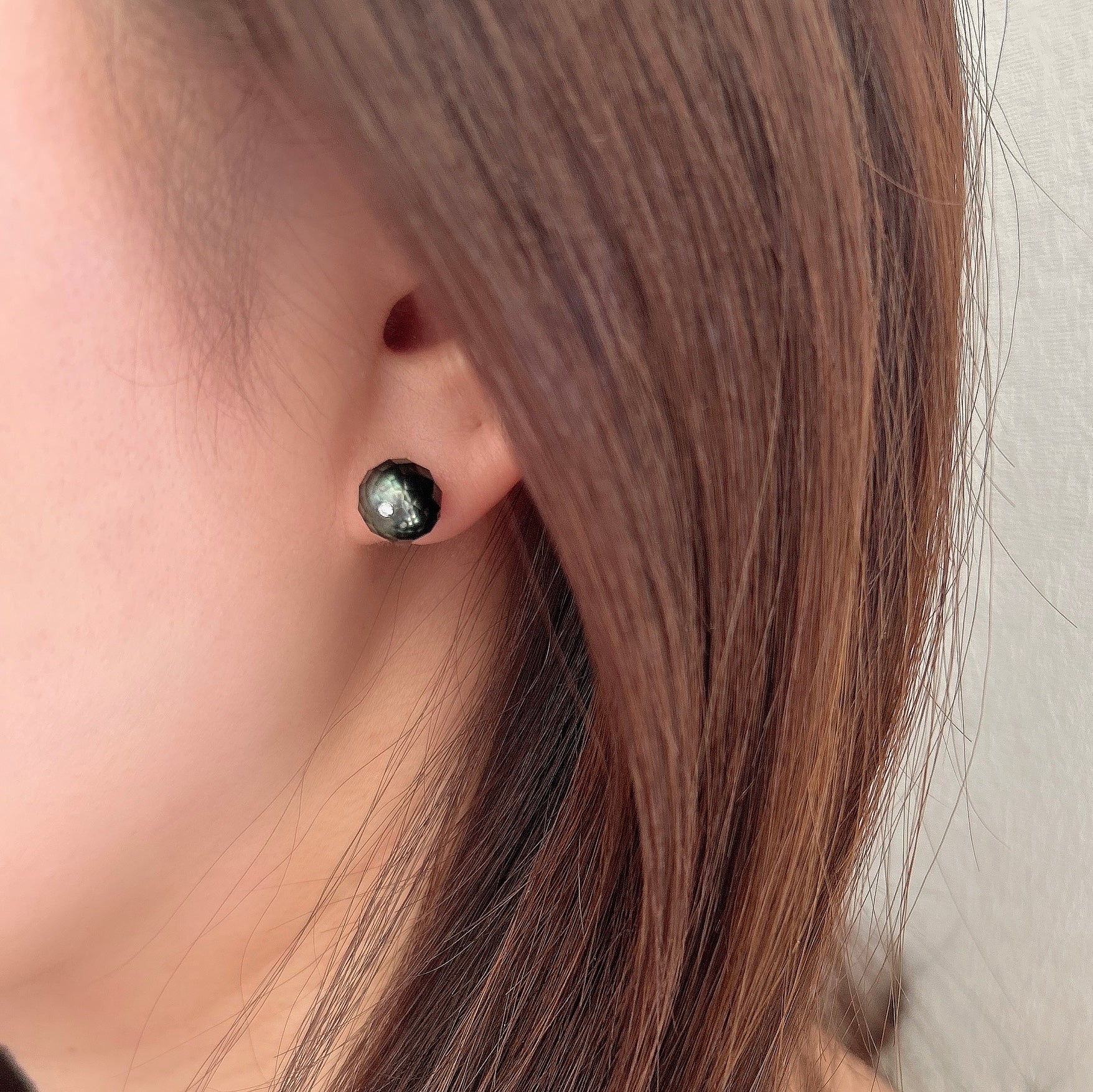 K18タヒチカットパールダイヤピアス