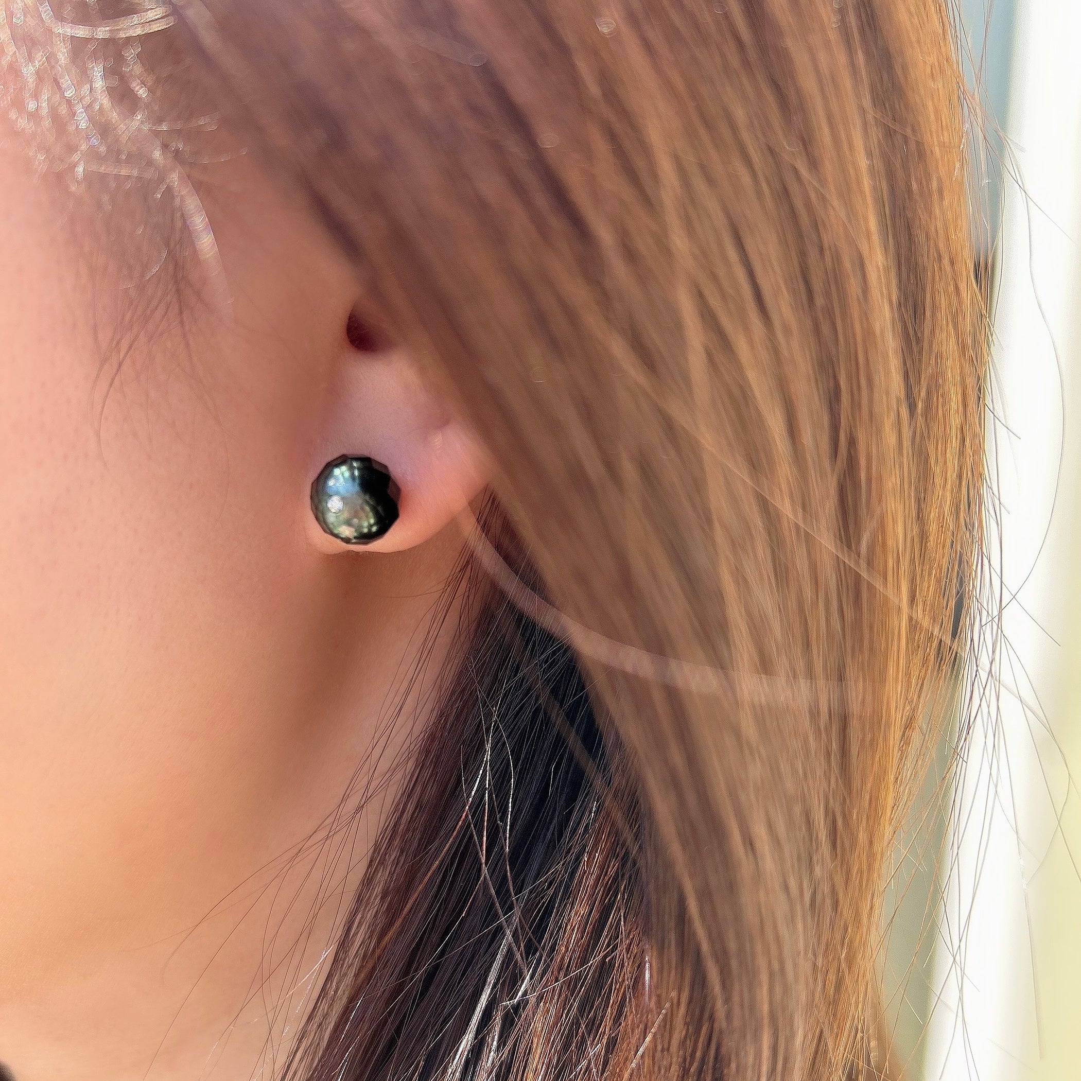 K18タヒチカットパールダイヤピアス